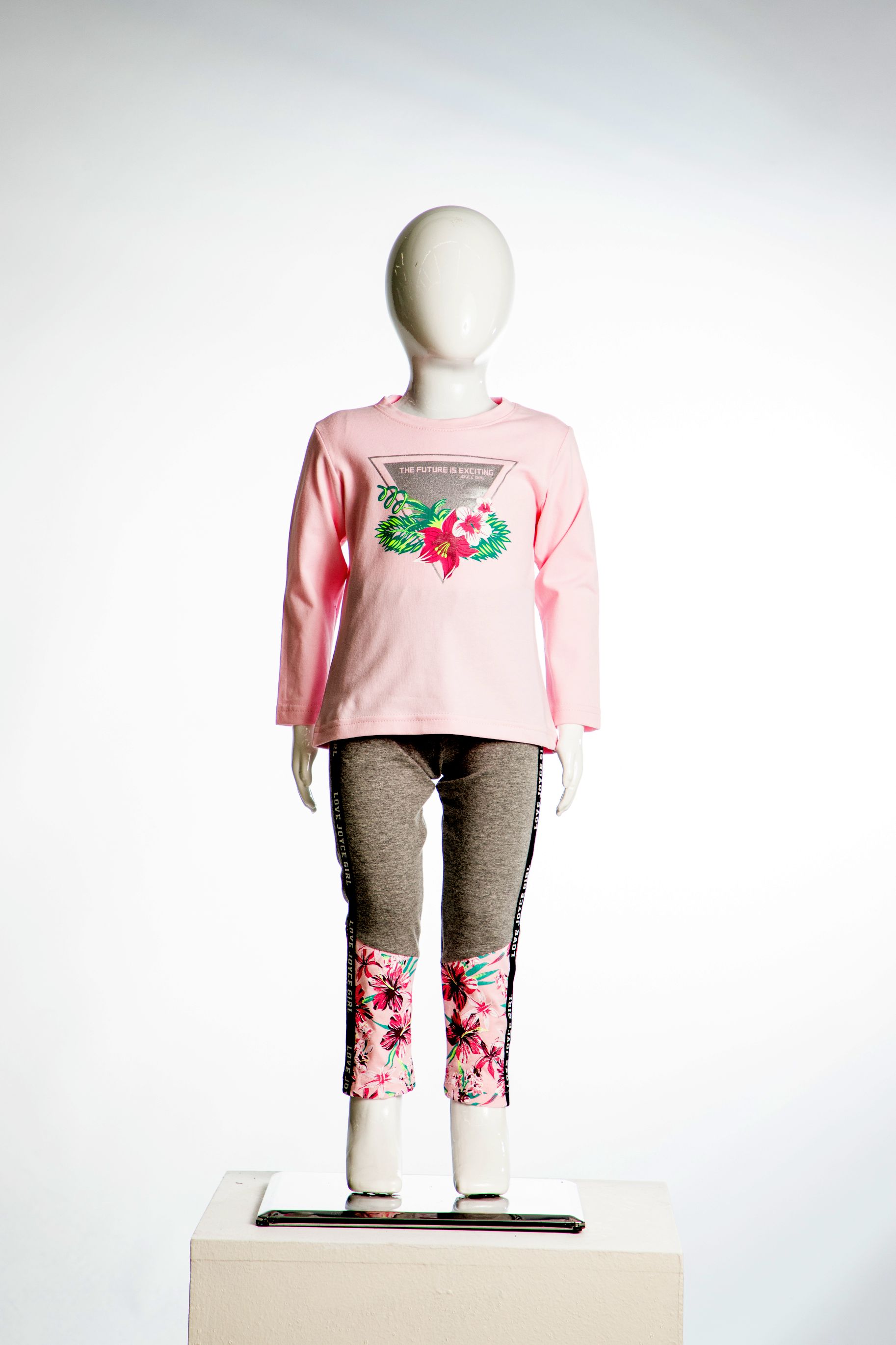 Dívčí bavlněná souprava "FUTURE"/Zelená, růžová Barva: Růžová, Velikost: vel. 1 (78/86 cm)