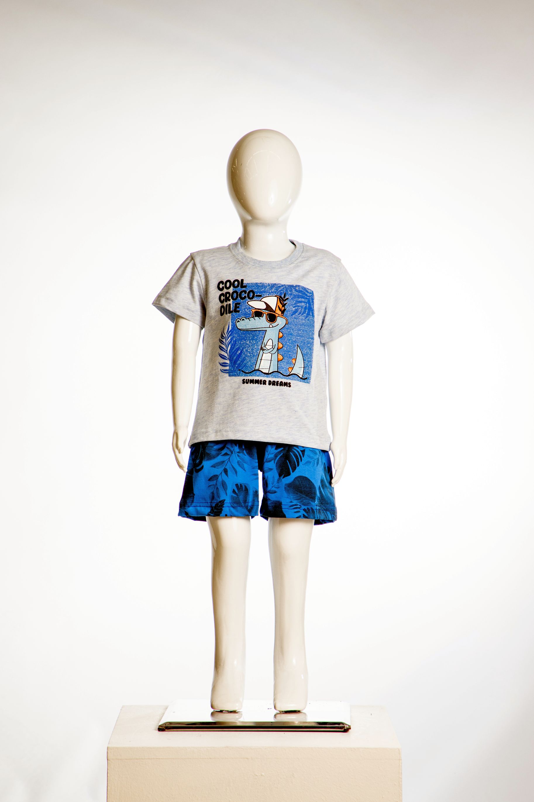 Chlapecké bavlněné pyžamo "CROCODILE" / modrá Barva: Modrá, Velikost: vel. 1 (78/86 cm)