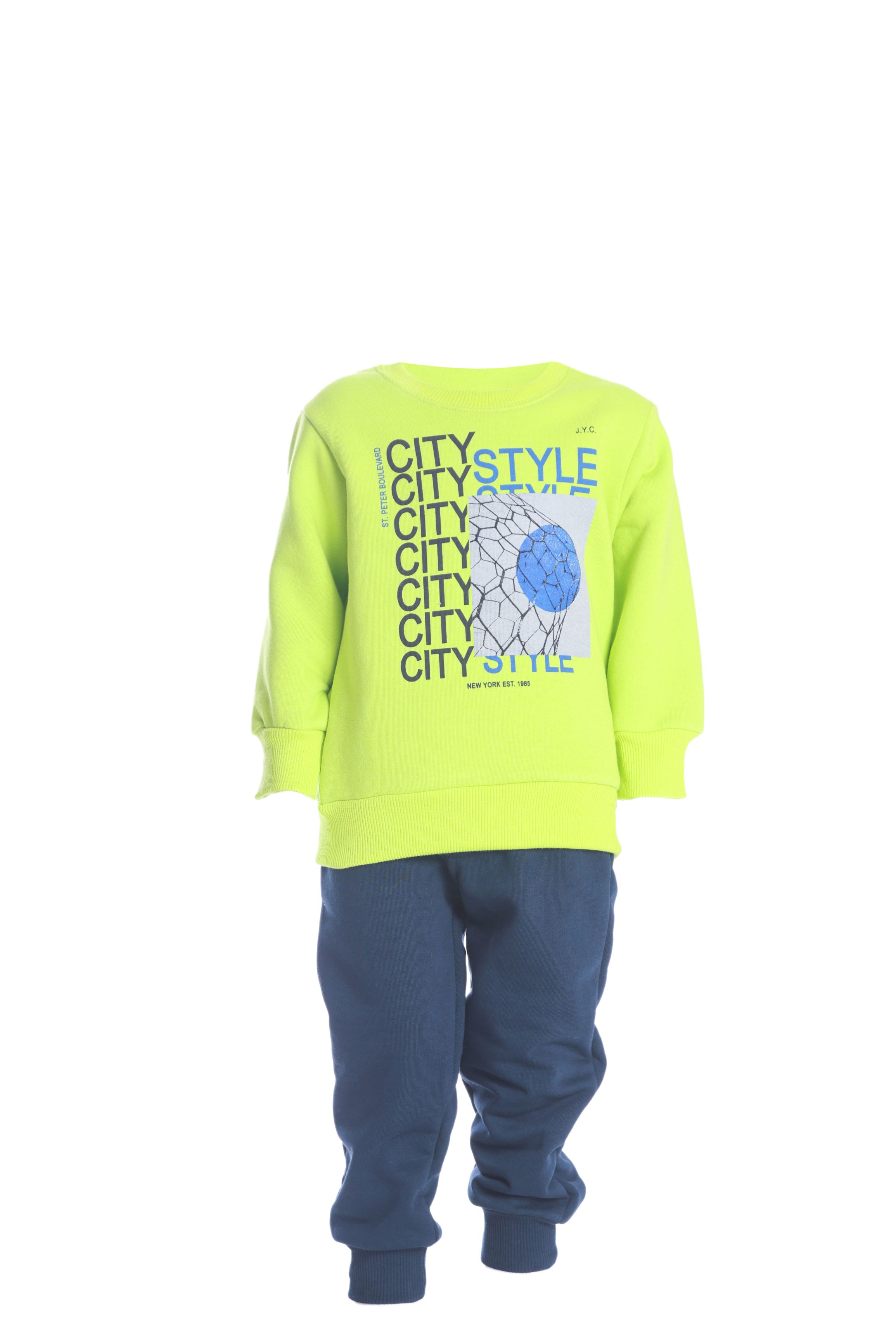 Chlapecká tepláková souprava "CITY STYLE"/Zelená, Neonová Barva: Neonová zelená, Velikost: vel. 3 (98/100 cm)