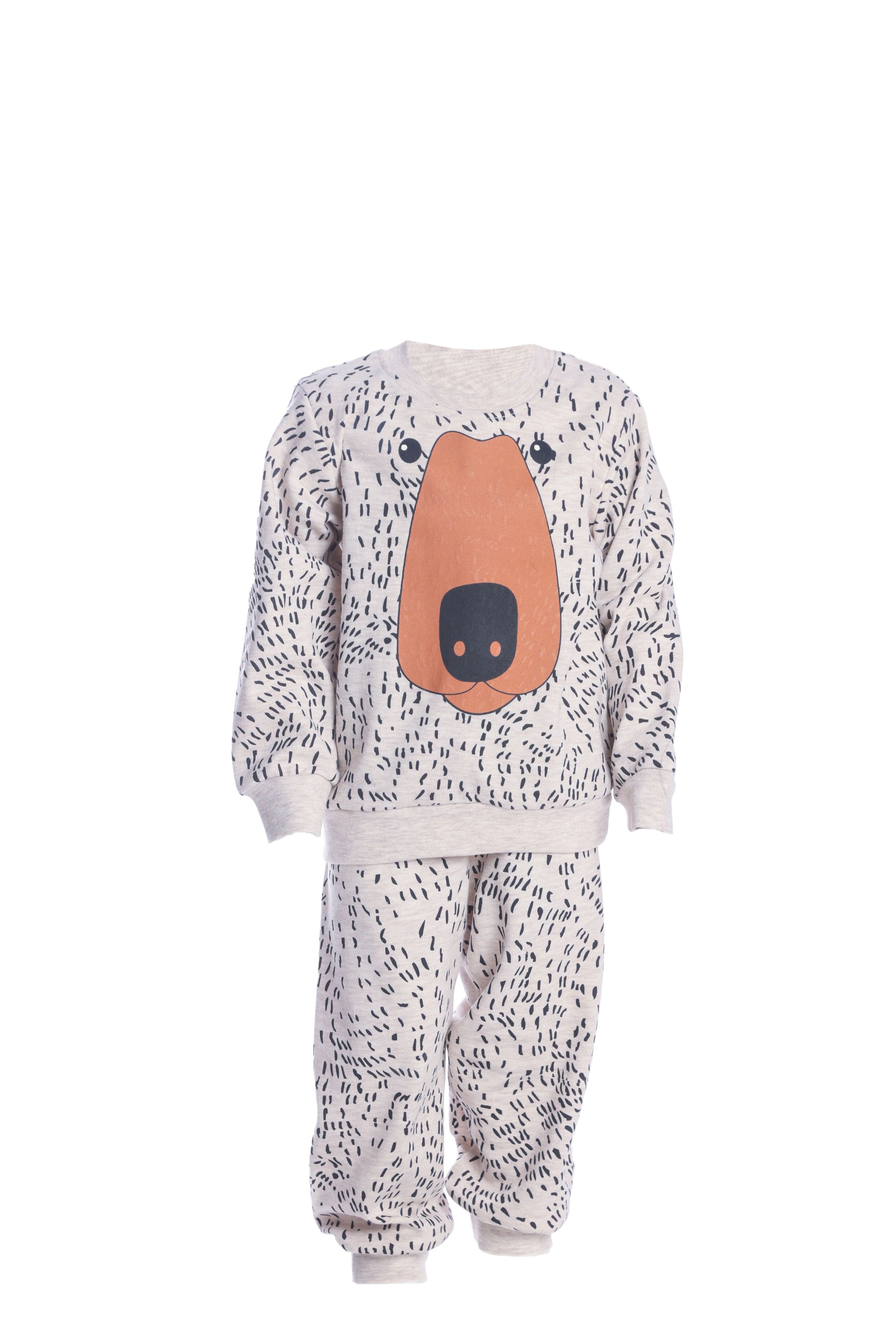 Chlapecké bavlněné pyžamo "BEARFACE"/Béžová Barva: Béžová, Velikost: vel. 2 (86/92 cm)