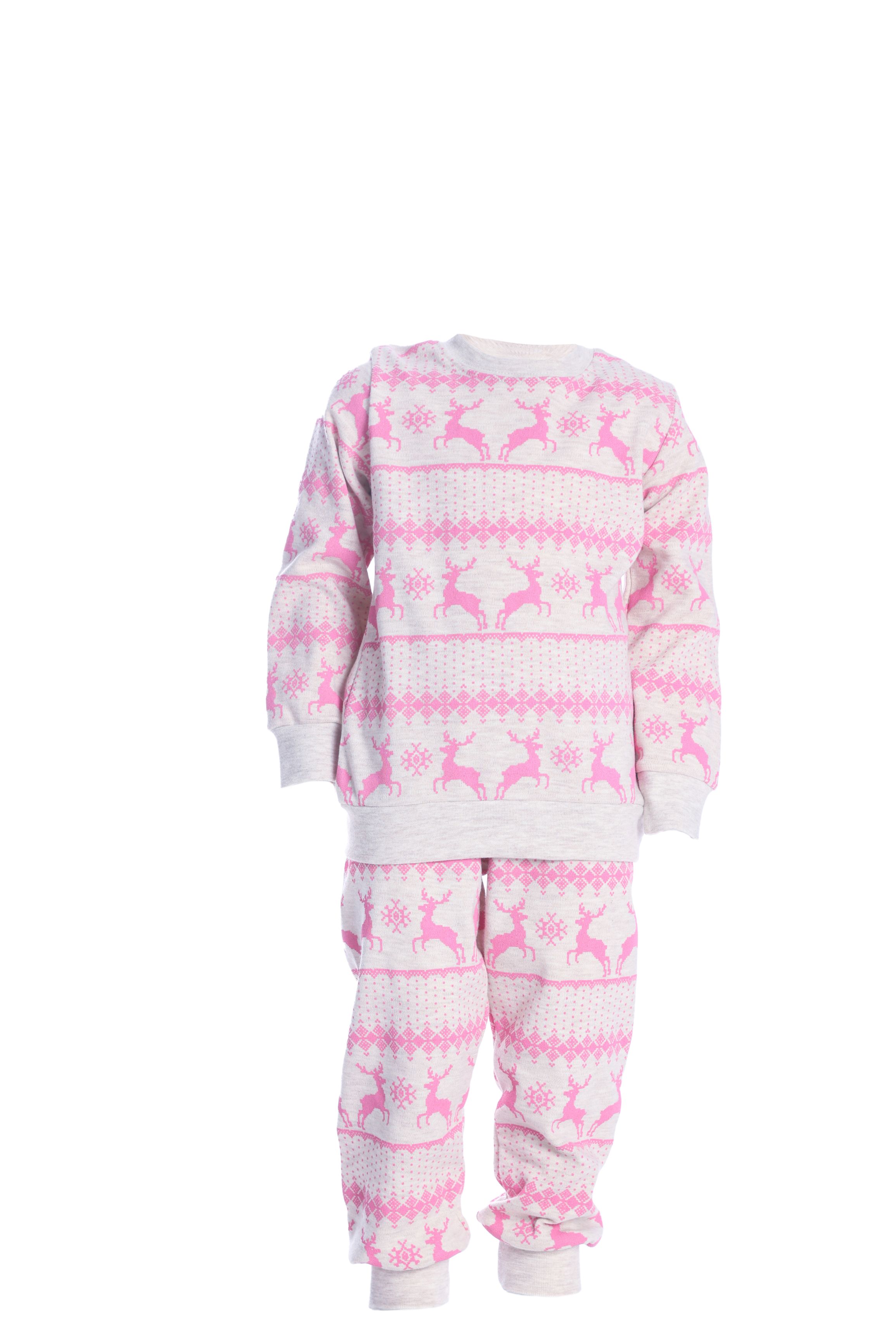 Dívčí bavlněné pyžamo "FAMILY DEERS"/Růžová Barva: Růžová, Velikost: vel. 4 (100/108 cm)