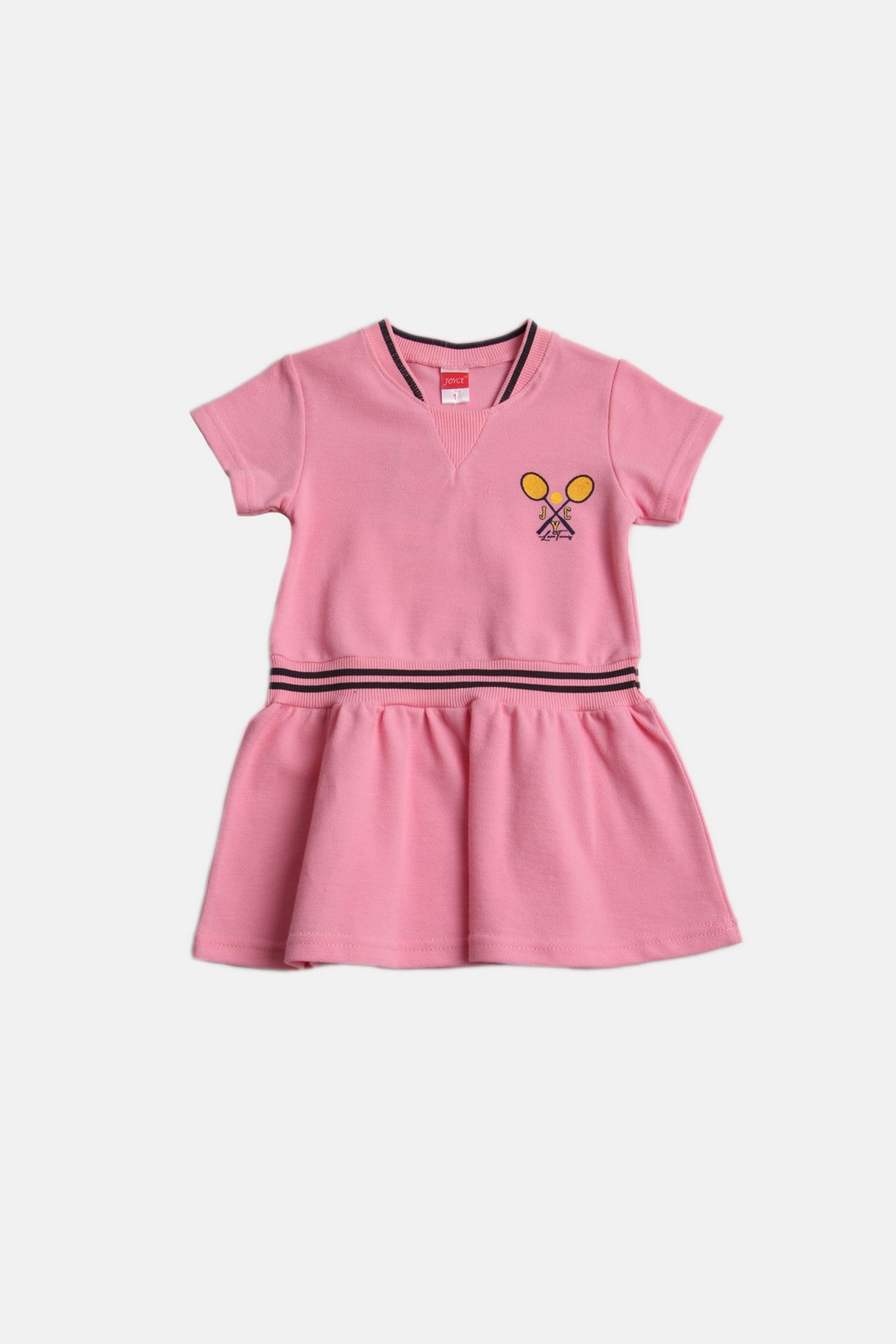Dívčí bavlněné šaty "LOVE TENNIS"/Růžová Barva: Růžová, Velikost: vel. 1 (78/86 cm)