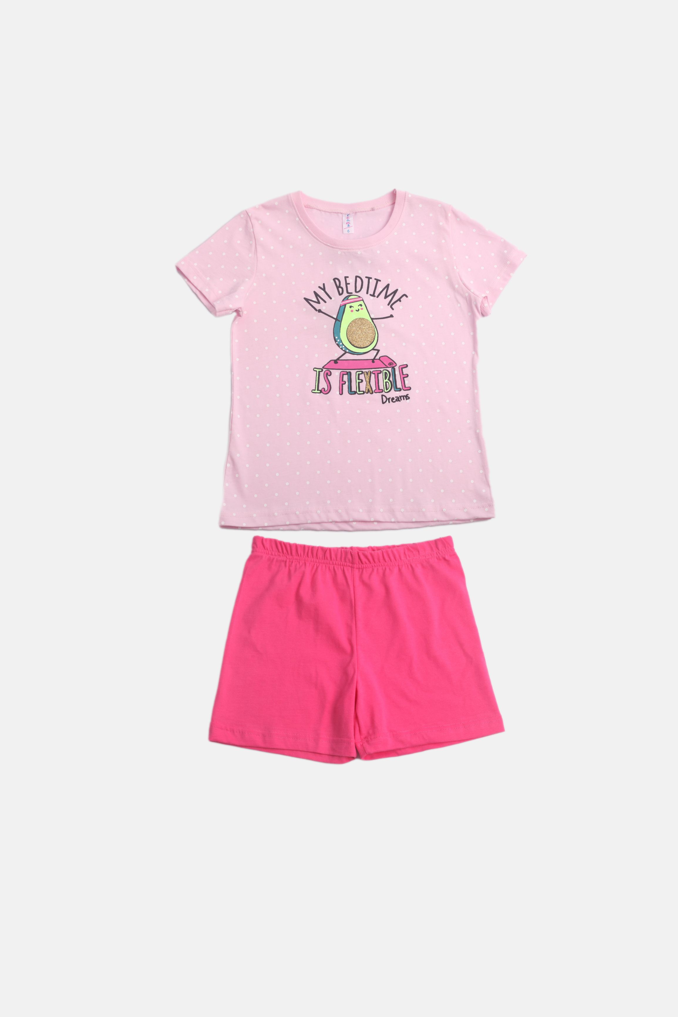 Dívčí bavlněné pyžamo "AVOCADO"/Zelená, růžová Barva: Růžová, Velikost: vel. 6 (114/120 cm)