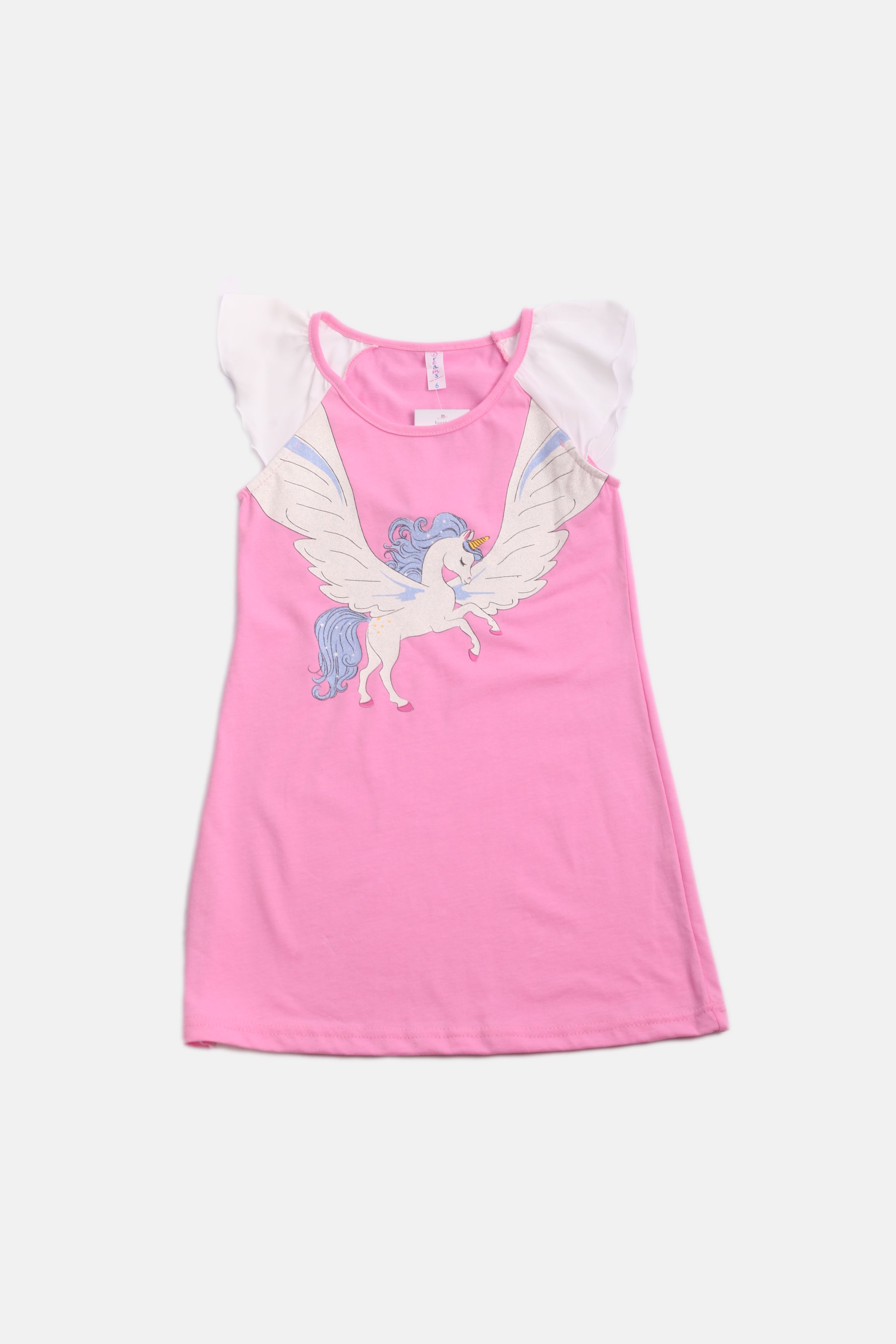 Dívčí bavlněná noční košile "WINGS"/Růžová Velikost: vel. 6 (114/120 cm)