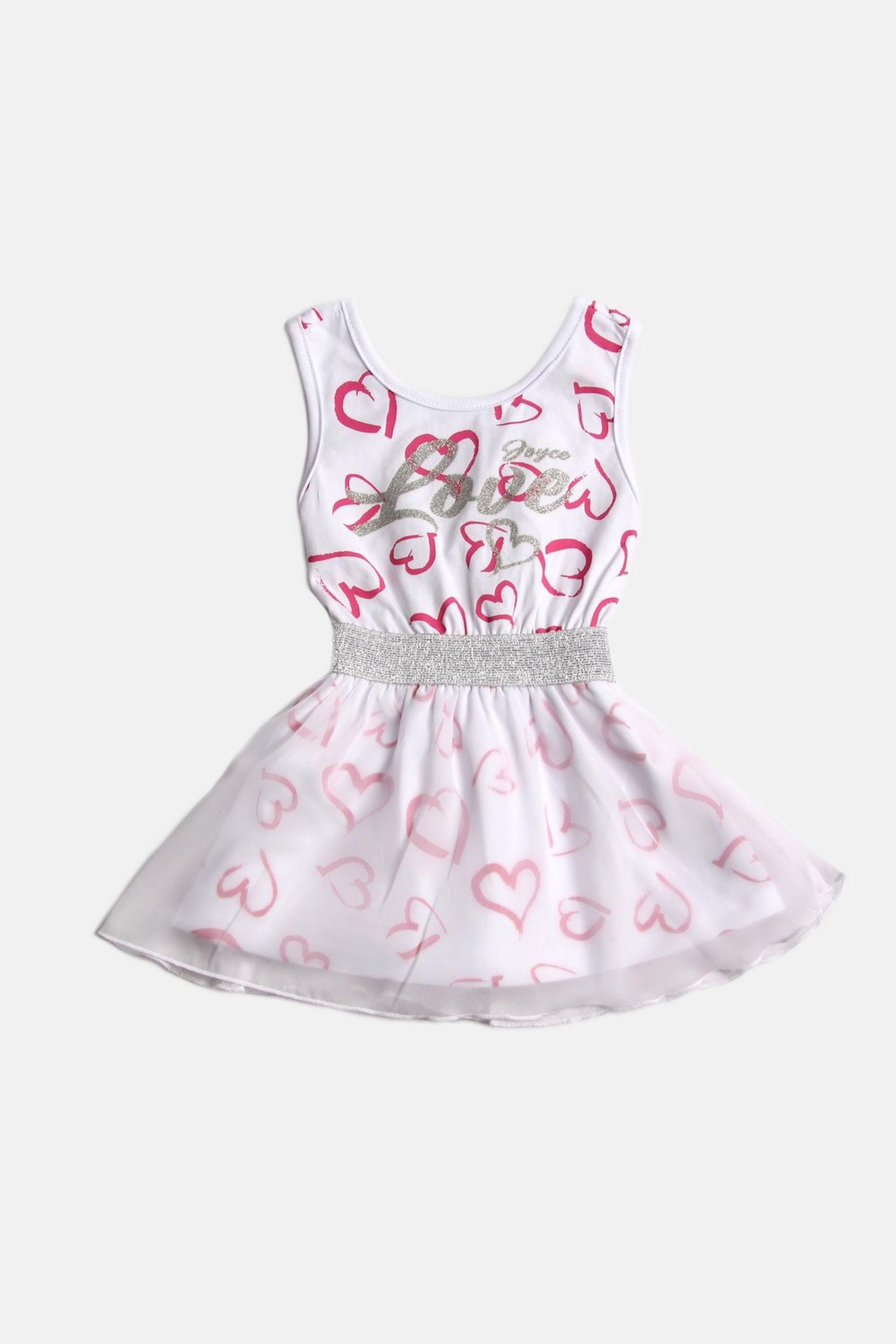 Dívčí letní šaty na ramínka "HEARTS"/Bílá Velikost: vel. 1 (78/86 cm)