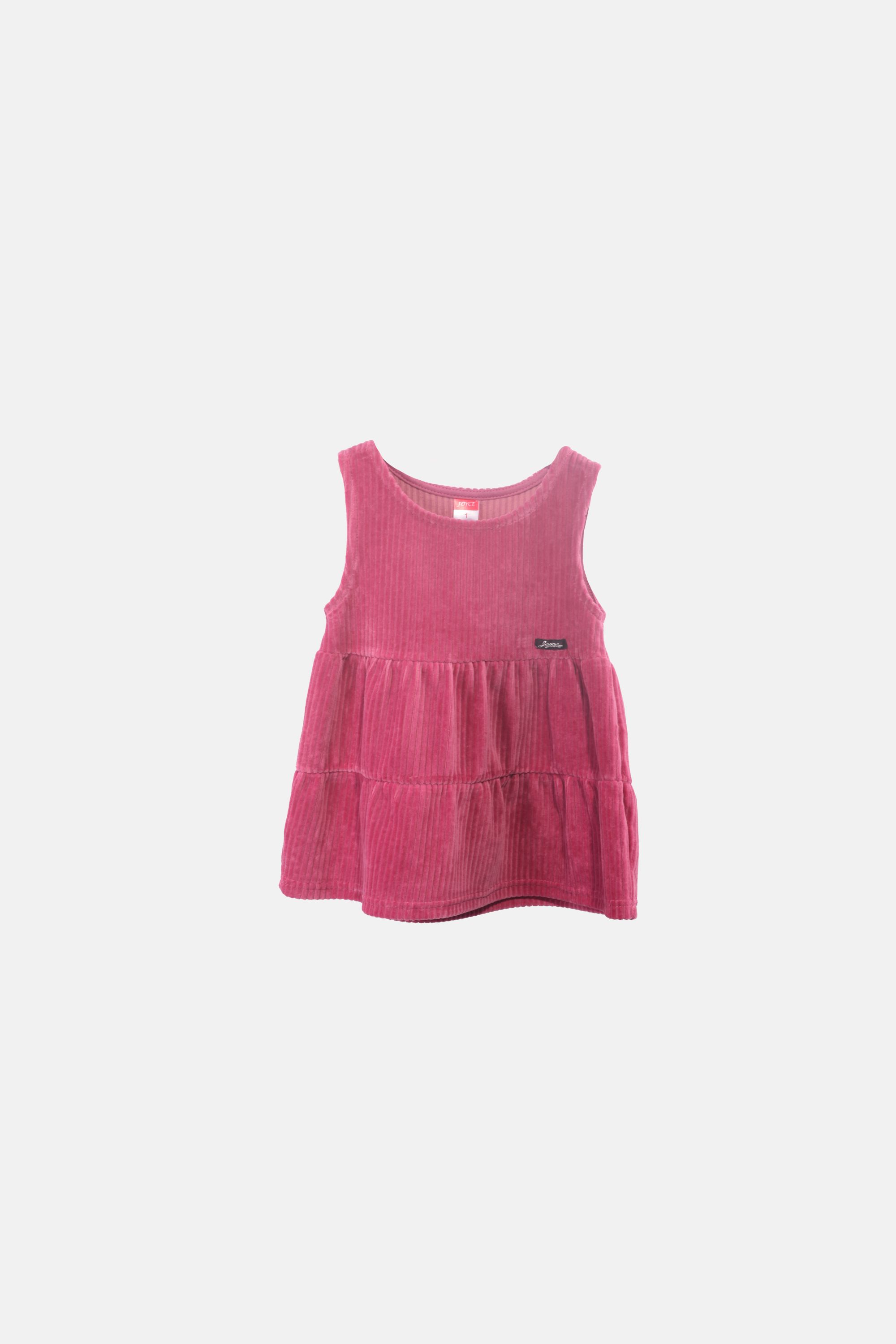 Dívčí velurové šaty "SARAFAN DRESS"/Šedá, růžová, zelená, hnědá Barva: Starorůžová, Velikost: vel. 2 (86/92 cm)
