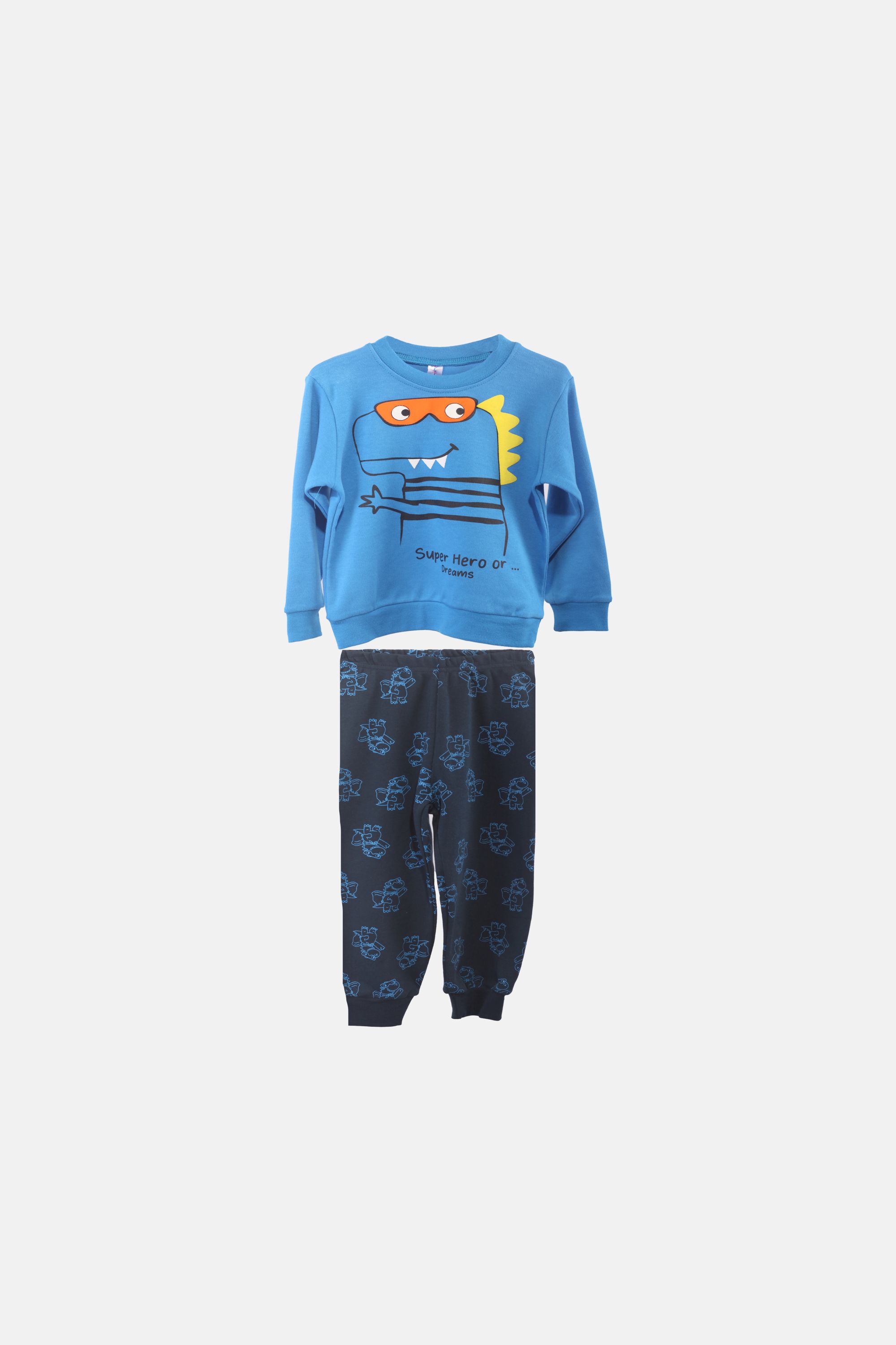 Chlapecké bavlněné pyžamo "DINO SET"/Modrá, petrolejová Barva: Modrá, Velikost: vel. 1 (78/86 cm)