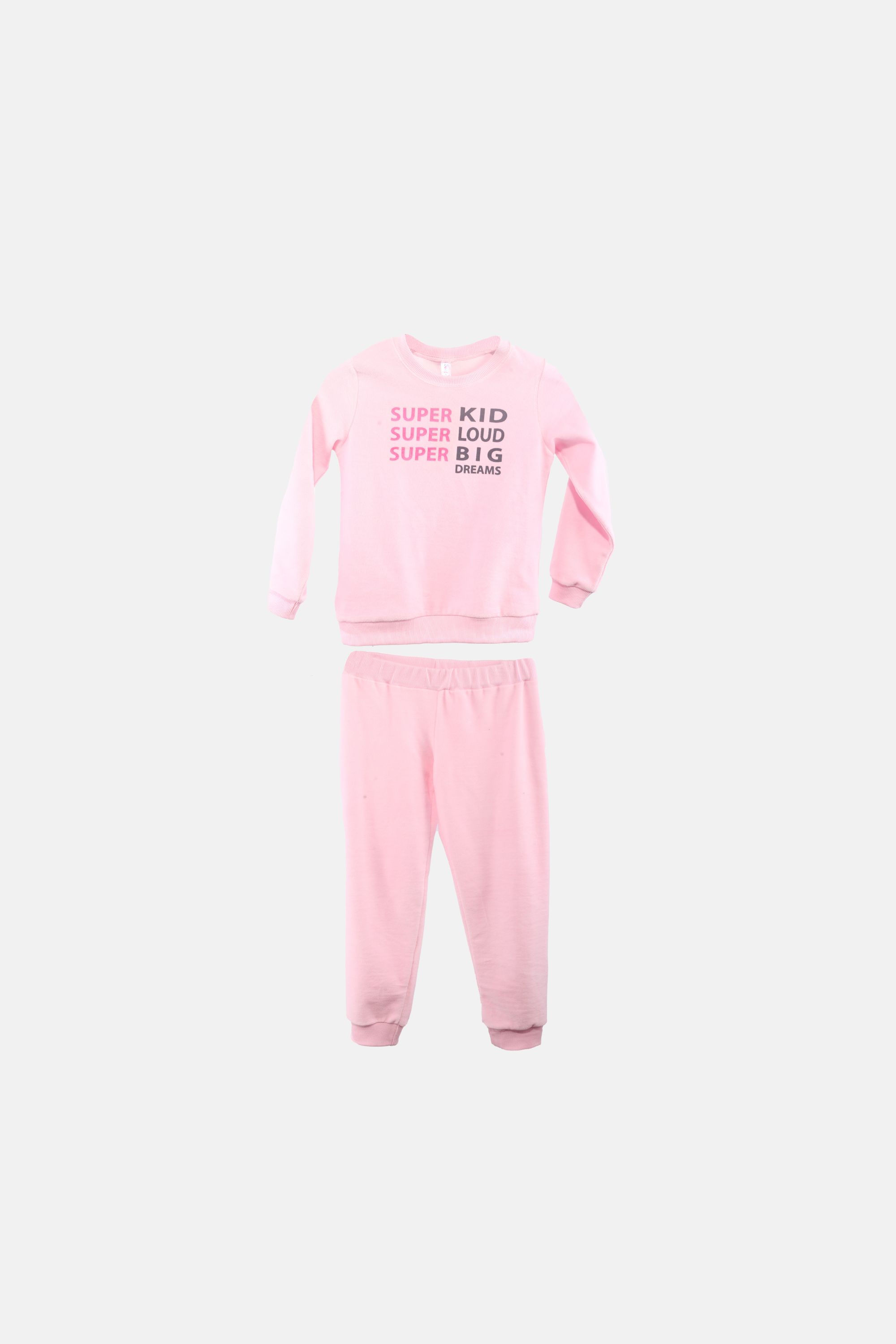 Dívčí velurové pyžamo "SUPER"/Růžová Barva: Růžová, Velikost: vel. 6 (114/120 cm)