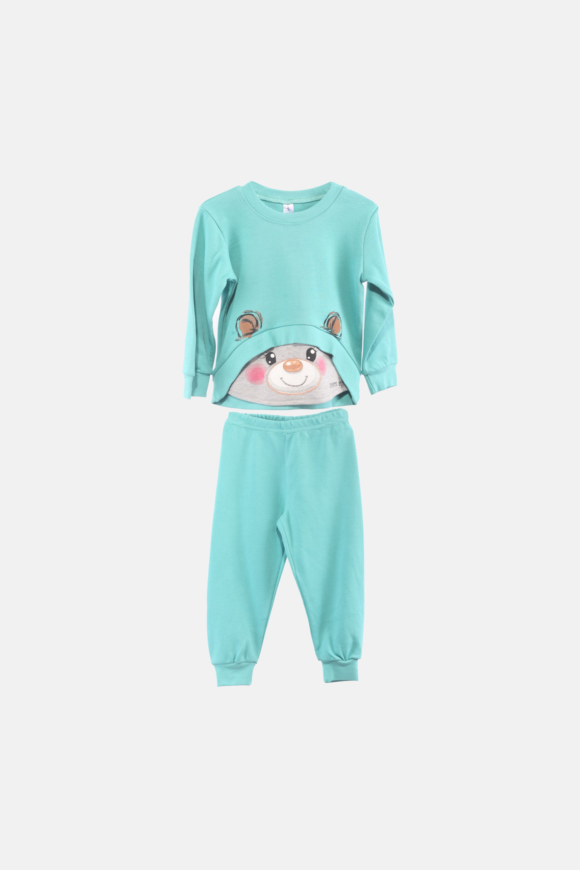 Dívčí bavlněné pyžamo "BEAR SET"/Zelená, růžová Barva: Zelená, Velikost: vel. 1 (78/86 cm)