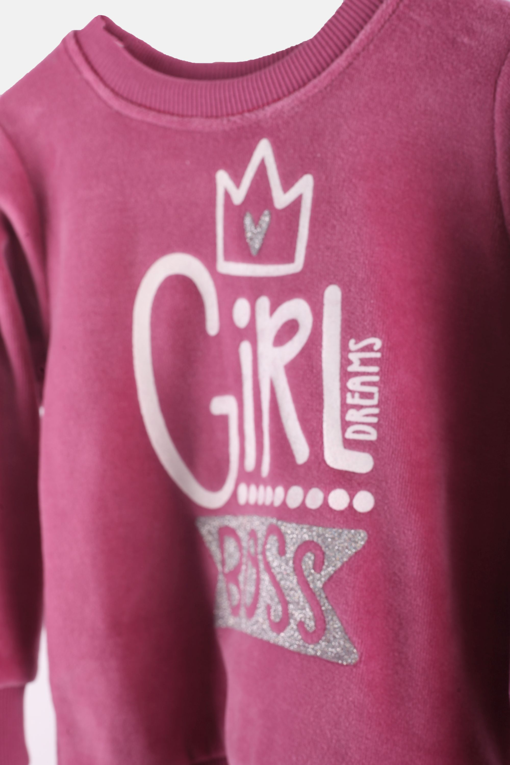 Dívčí velurové pyžamo "BOSS SET"/Růžová Velikost: vel. 5 (108/114 cm)