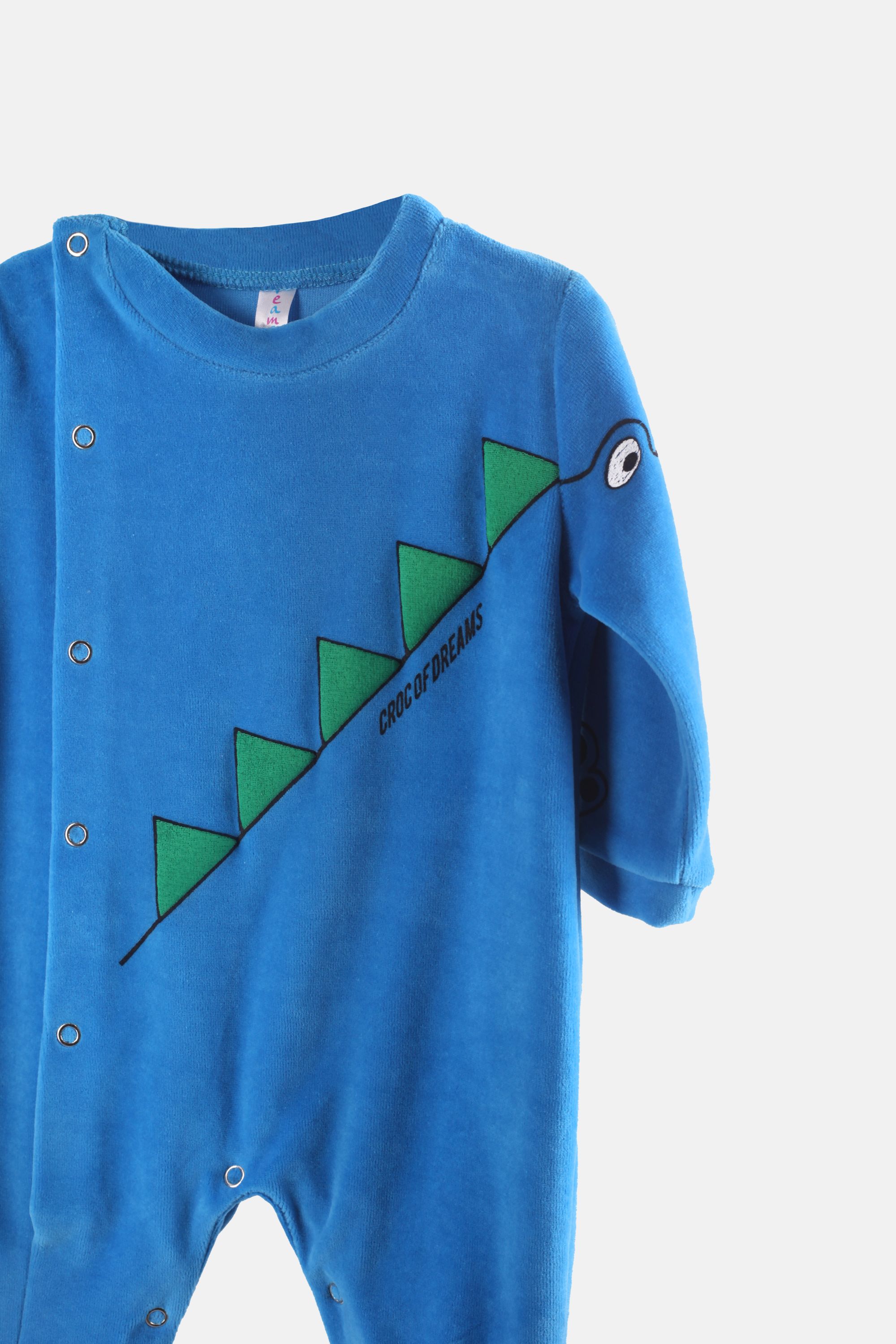 Dětský kojenecký dlouhý overal "CROC OLOSOMO"/Modrý, zelený Barva: Modrá, Velikost: 3-6 m