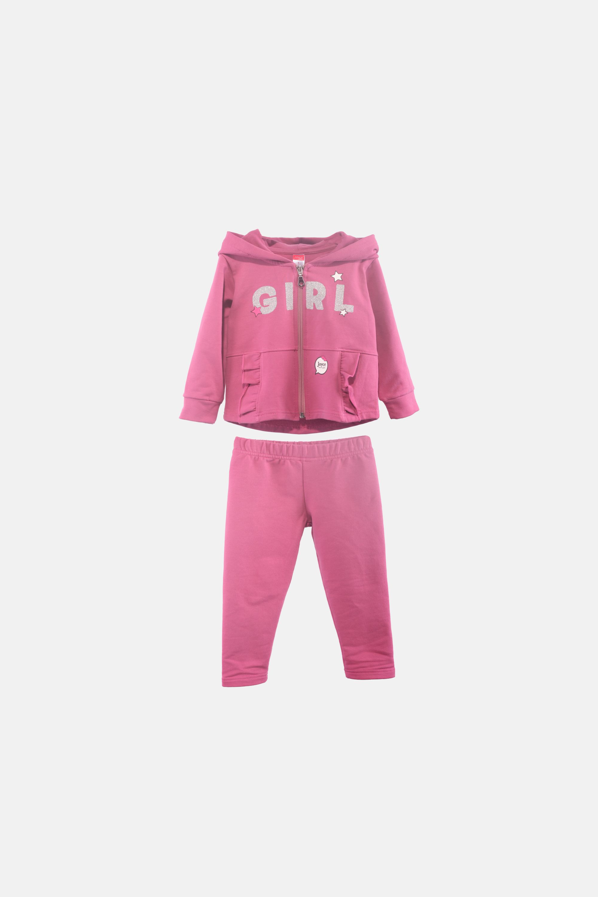 Dívčí souprava s legínami "GIRL SET"/Růžová, zelená Barva: Růžová, Velikost: vel. 1 (78/86 cm)