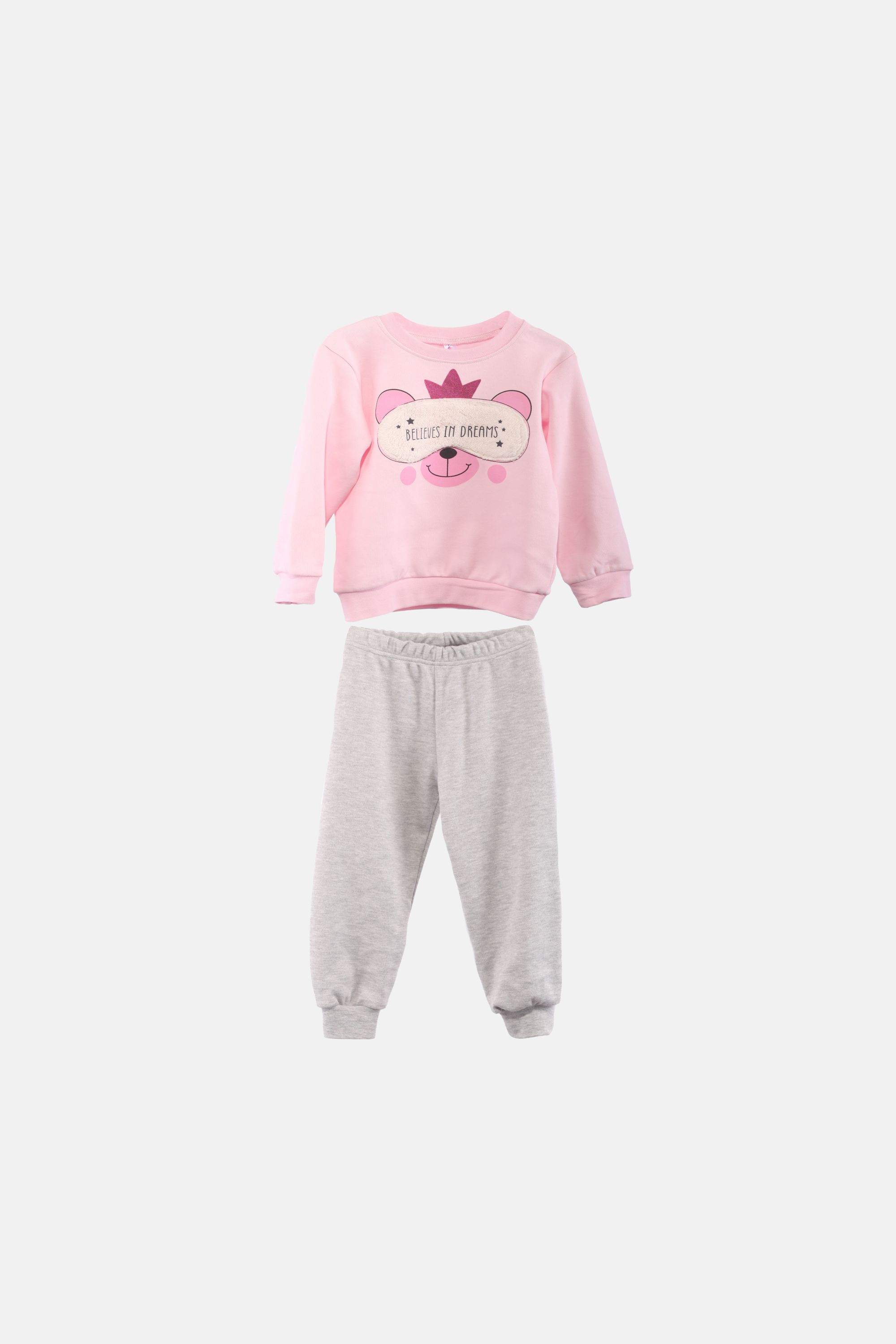 Dívčí bavlněné pyžamo "SLEEPING MASK"/Růžová Velikost: vel. 1 (78/86 cm)