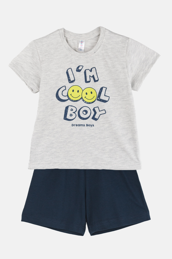 Chlapecké bavlněné pyžamo "COOL BOY/Modrá, šedá Barva: Šedá, Velikost: vel. 4 (100/108 cm)