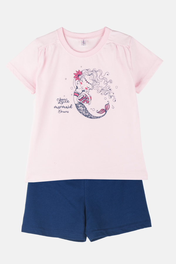 Dívčí bavlněné pyžamo "MERMAID"/Růžová Velikost: vel. 6 (114/120 cm)