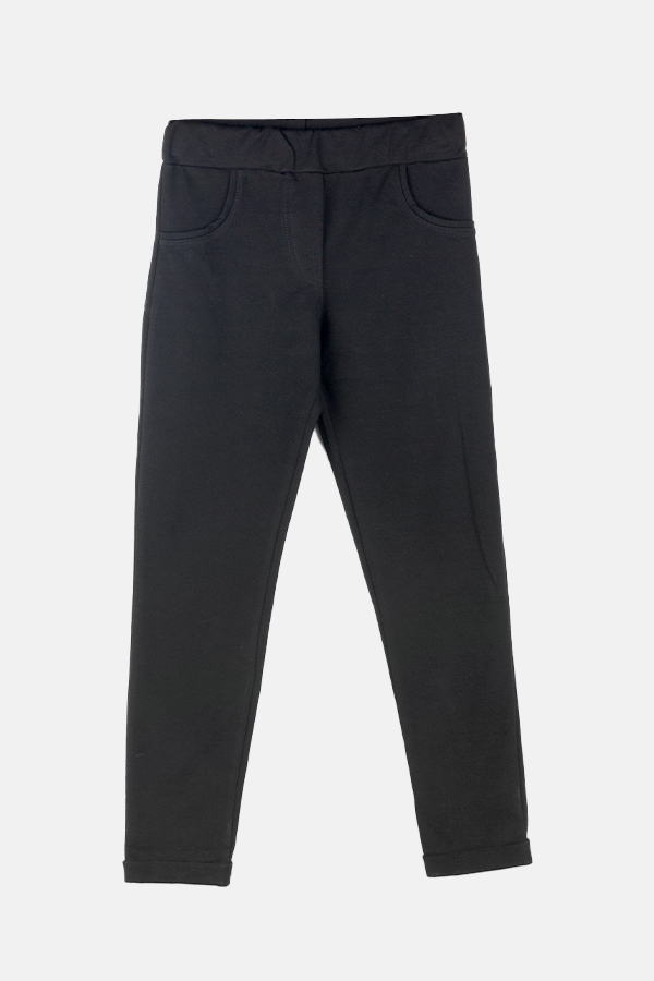 Dívčí bavlněné kalhoty "BASIC PANTS"/Růžová, modrá Barva: Modrá, Velikost: vel. 6 (114/120 cm)