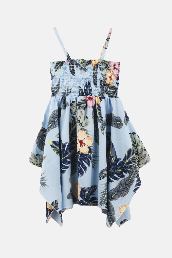 Dívčí letní šaty na ramínka "SUMMER"/Modrá Velikost: vel. 1 (78/86 cm)