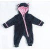Bavlněný dívčí overal s fleecem "LITTLE BEAR" / modro růžový
