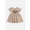 Dívčí bavlněné šaty "ANIMAL HEART"/Malinová, béžová