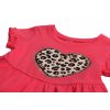 Dívčí bavlněné šaty "ANIMAL HEART"/Malinová, béžová