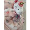 Kojenecká deka + usínáček "UNICORN"/Růžová