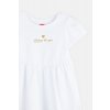 Dívčí bavlněné šaty "BE YOU"/Bílá, růžová