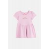 Dívčí bavlněné šaty "BE YOU"/Bílá, růžová