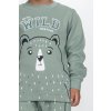 Chlapecké bavlněné pyžamo "STAY WILD"/Zelená, šedá, hnědá