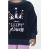 Dívčí velurové pyžamo "SLEEPY PRINCESS"/Růžová, modrá