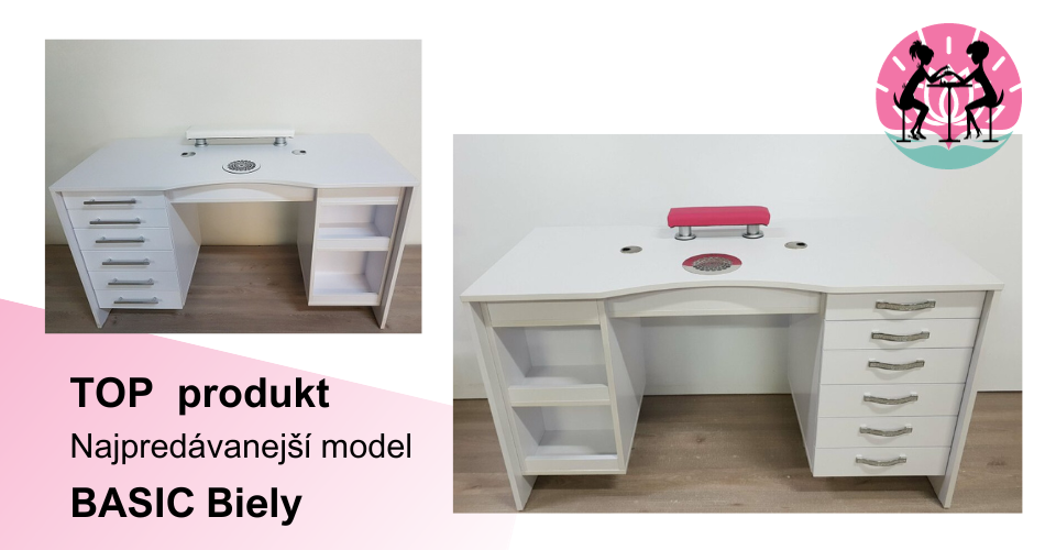 Manikérsky stôl Basic Biely