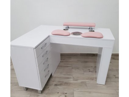 Manikersky stol ROHOVY Biely Lavy klasik