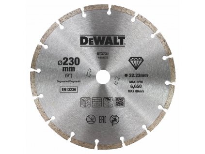 dewalt dt3731 diamantovy kotouc se segmentovanym obvodem suche rezani 230 mm ie395416