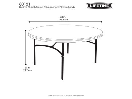 kulatý skládací stůl 152 cm LIFETIME 80121