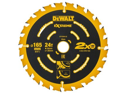 33131 1 dt10300 pilovy kotouc pro aku pily 165x20mm 24zubu atb 20 univerzalni rez dewalt