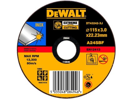 1664 dt43242 dewalt kotouc extreme pro rezani nerezi plochy 115x22 2x3 0mm typ 1