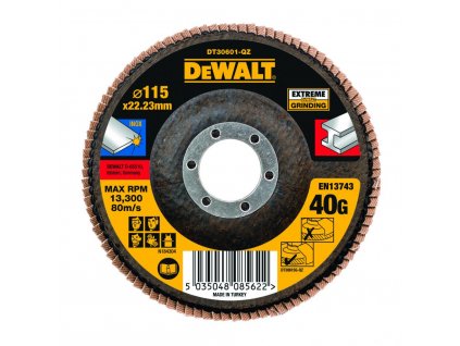 1874 dt30601 dewalt brusny lamelovy kotouc extreme na kov plochy 115x22 2x40g jumbo typ 27