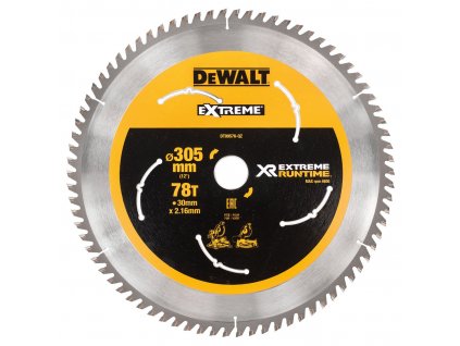 6435 dt99576 dewalt pilovy kotouc xr flexvolt 305 x 30 mm 78 zubu pro velmi jemny rez pokosove pily 305mm