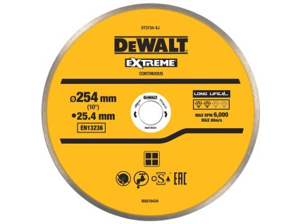33848 1 dt3734 dewalt diamantovy kotouc pro stolni rezacku na kamen a porcelan 254x25 4mm