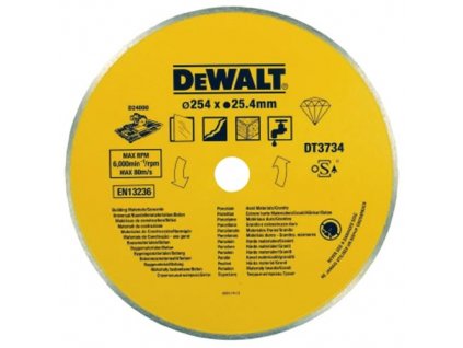 974 dt3734 dewalt diamantovy kotouc pro stolni rezacku na kamen a porcelan 254x25 4mm