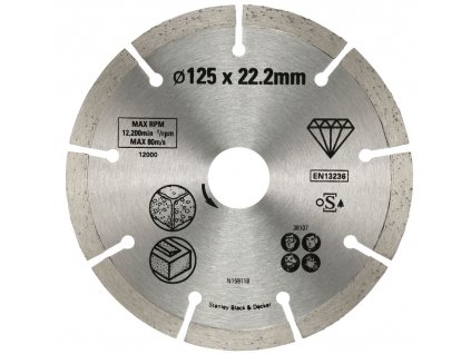 42006 1 sta38107 stanley fatmax diamantovy segmentovy kotouc 125 x 22 2mm na beton cihly