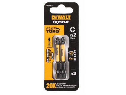 35066 1 dt70531t dewalt 2x torzni sroubovaci bit 57mm pz2 extreme