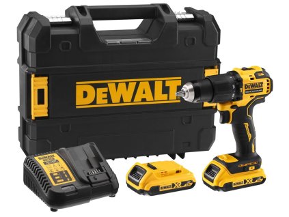 43372 1 dcd709d2t dewalt 18v aku bezuhlikova priklepova vrtacka sroubovak 2x baterie xr li ion 2 0 ah kufr t stak