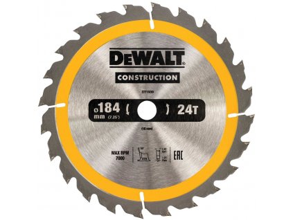 44875 dt1939 dewalt pilovy kotouc pro kot pily 184 x 16mm 24 zub podelny rez