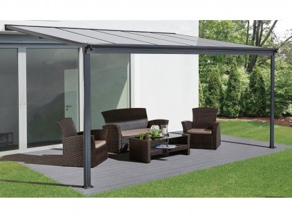 hliníková pergola LANITPLAST WALL 33 antracit + bronz PC LG2120