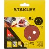 49683 sta32032 stanley brusne papiry pro excentrickou brusku 125mm p80 5 ks