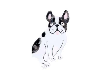 coucou suzette accessoire accessory cadeau gift dog chien ouaf woof pince cheveux hairclaw bouledogue bulldog noir black blanc white Web3
