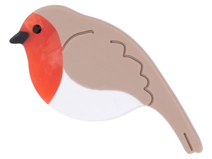 coucou suzette accessoire accessory cadeau gift barrette pince cheveux hair claw clip plate coiffure hairstyle acetate femme woman fun original coloré colorful animal oiseau bird rouge gorge robin red brown marron web 2
