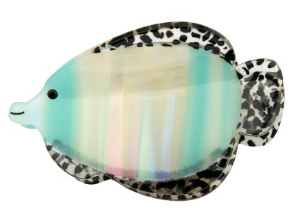 coucou suzette accessoire accessory cadeau gift tendance mode trendy fashion nouvelle vague coquillages crustaces splash pince cheveux hair claw clip poisson tropical fish bleu blue HD1