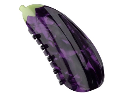 coucou suzette accessoire cheveux fruit legume veggie kitsch fruits hair claw fruit hair clip fun vegs hairclaw Méryl Hubert Aubergine web 3