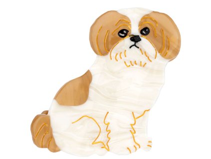 coucou suzette accessoire accessory cadeau gift dog chien ouaf woof pince cheveux hairclaw shihtzu beige blanc white Web3